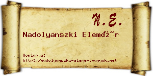 Nadolyanszki Elemér névjegykártya